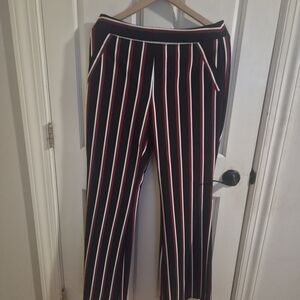 INC International Concepts Black and Red Striped Wide Leg Pants